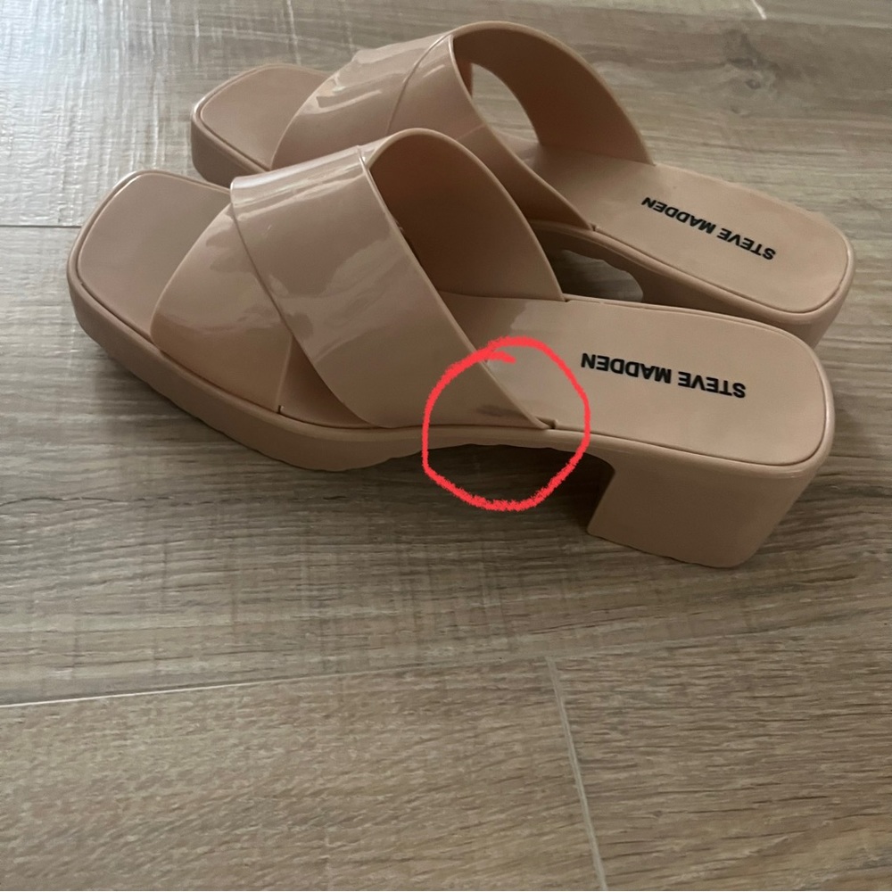 Steve Madden Platform Block Heel Jelly Slides Siz… - image 7